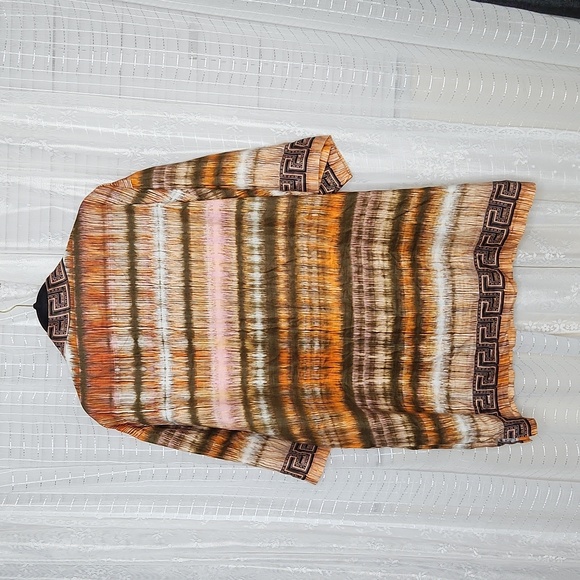 Prestige Original Greek Key100% Linen Shorts & Zip Front Short Sleeve Set Sz3XL - Picture 12 of 16